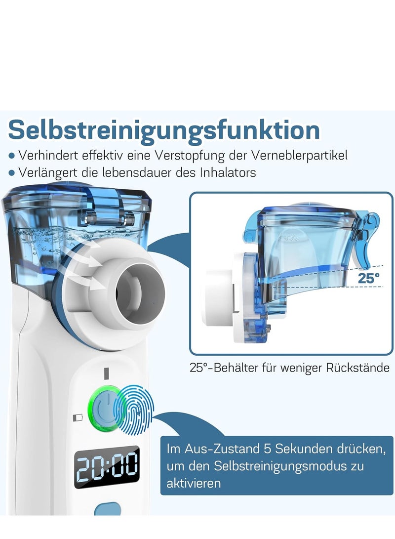 LOVNOV Portable Nebulizer - Ultrasonic Mesh Nebulizer Cool Mist Steam Inhaler for Moisture, USB-C Operated Mini Nebulizer Machine for Home Office Travel Use - Image 4